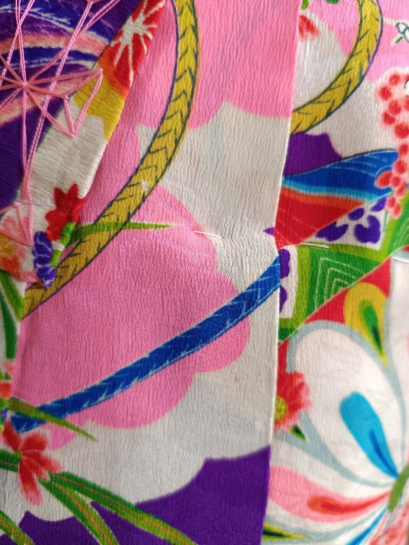 アンティーク紫ピンクの着物単品