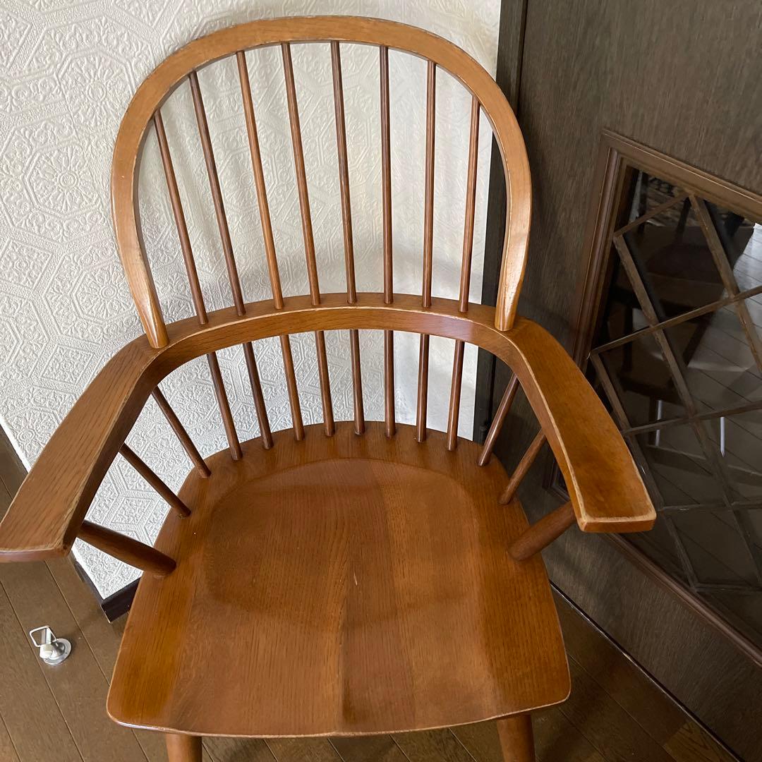 柏木工　アンティーク　肘掛け付き　ウィンザー　カントリー　チェアー　1脚