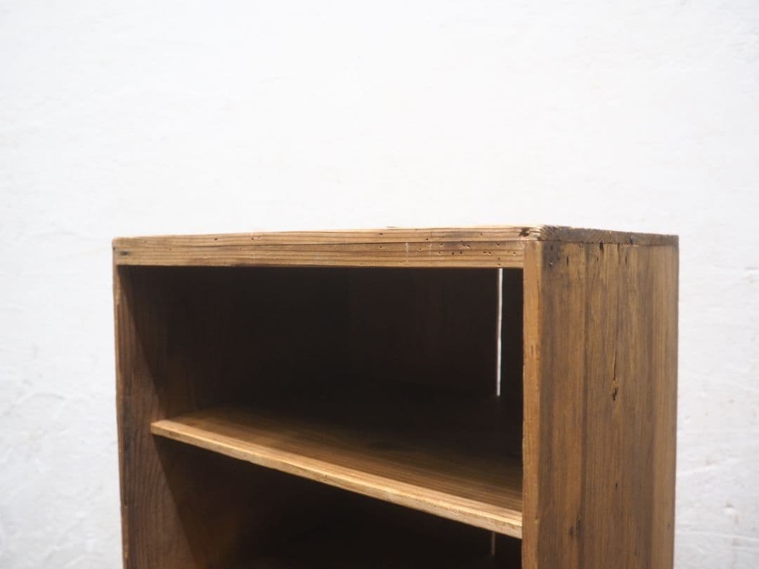 1383 引き出し付　杉の収納棚　飾り棚　オープンラック　ケース　古家具　レトロ