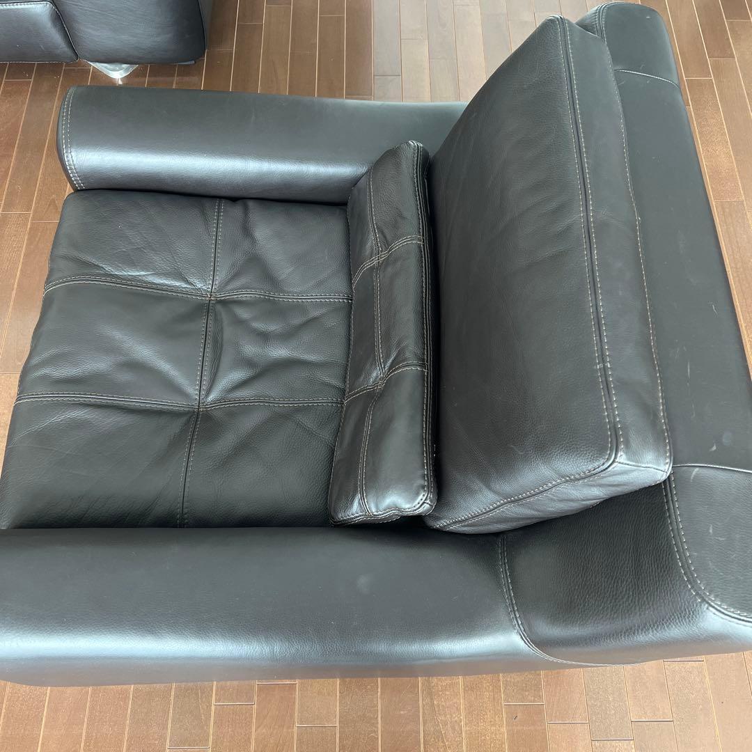 ‼️みいページ‼️CONTEMPO イタリア製本革ソファ 1人掛けソファ
