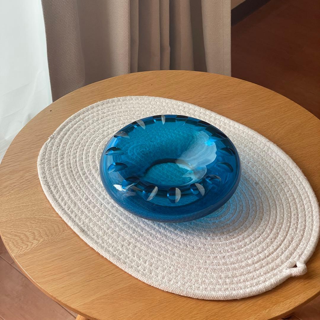 マークニューソン ガラス製 灰皿 青 Marc Newson ash tray