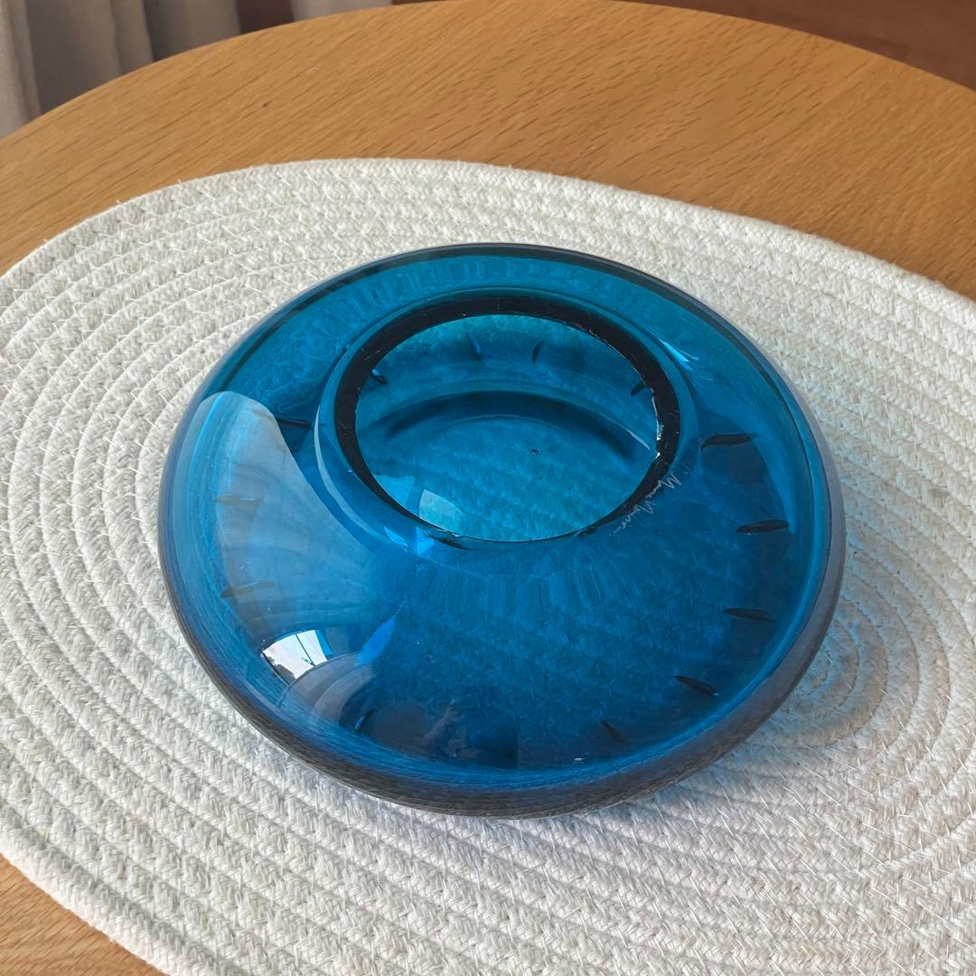 マークニューソン ガラス製 灰皿 青 Marc Newson ash tray