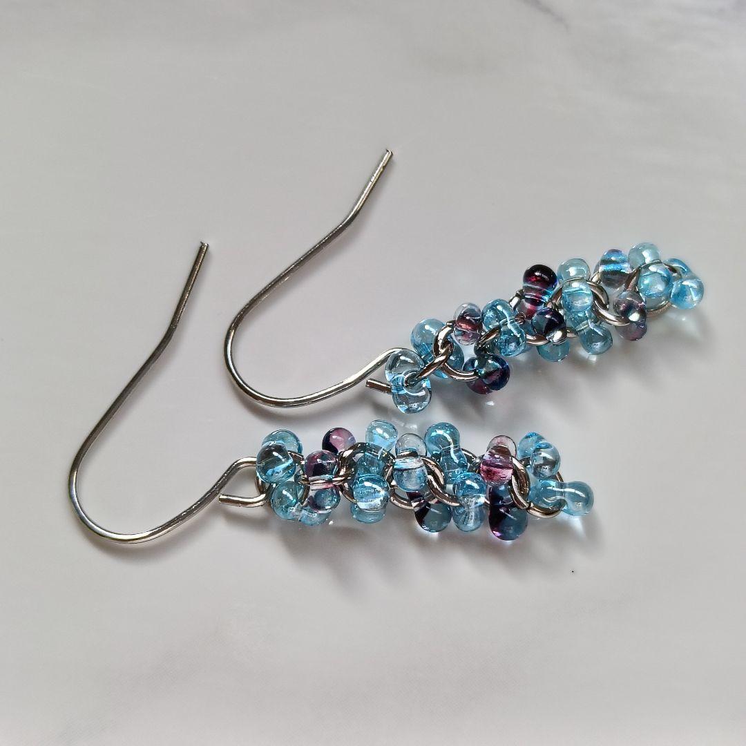 No.460 チェコビーズ ファルファーレのピアス