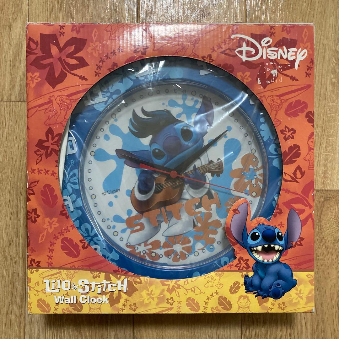 未使用 リロ ＆ スティッチ 壁掛け時計 ディズニー 公式 スクエア