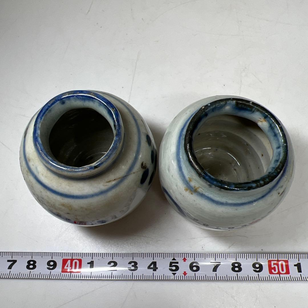 中国明時代 古染付茶入2客 高さ約7.5㎝ 東Y8-0204① - メルカリ