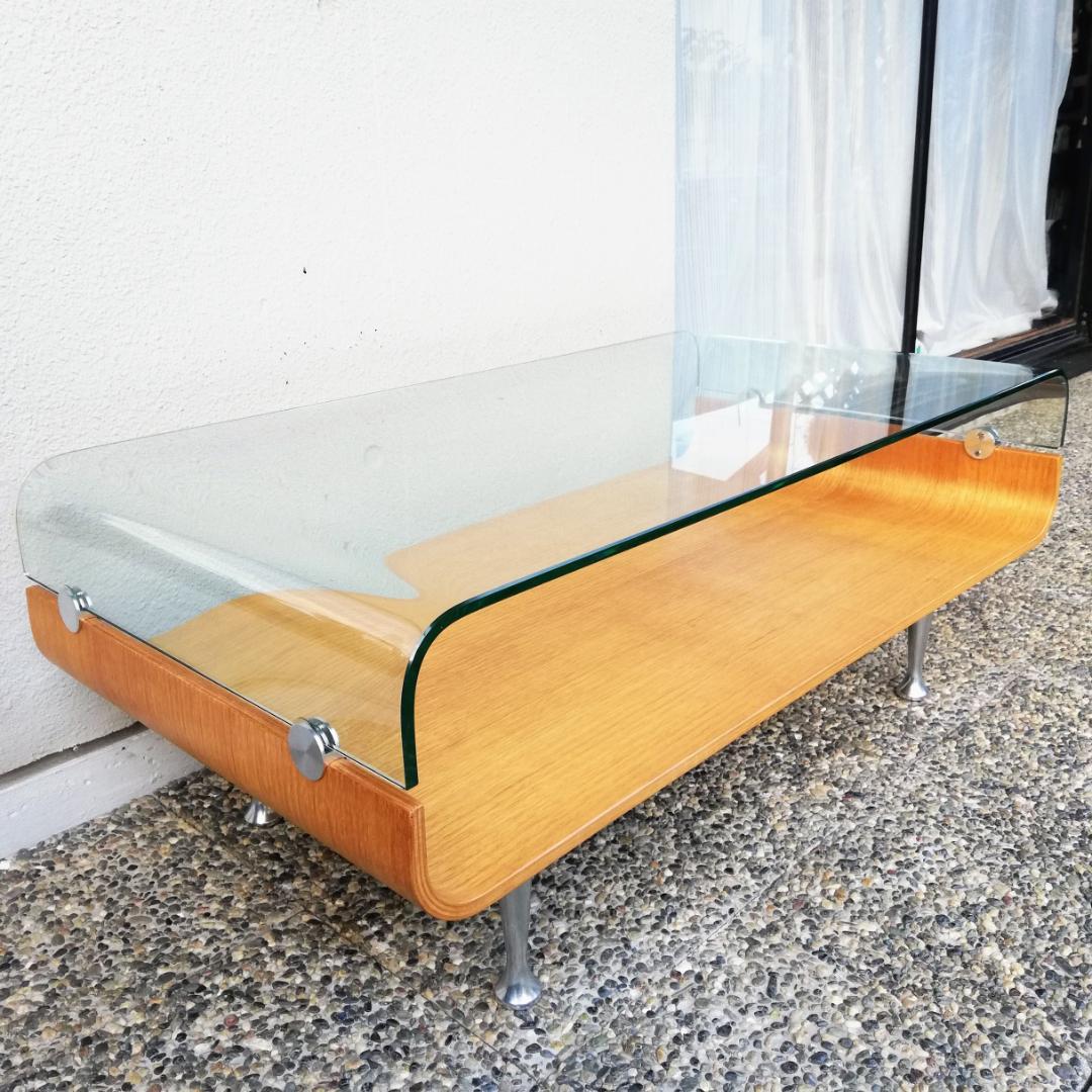 希少 IDC大塚家具 ミラージュ ガラス センターテーブル ミッドセンチュリー