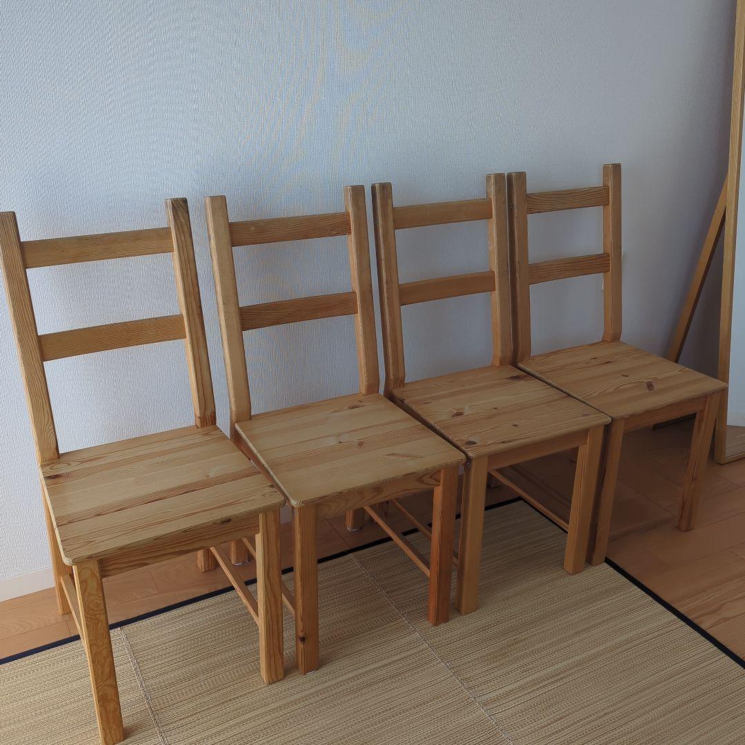 IKEA イケア IVAR イーヴァル パイン材チェア4脚セット - メルカリ