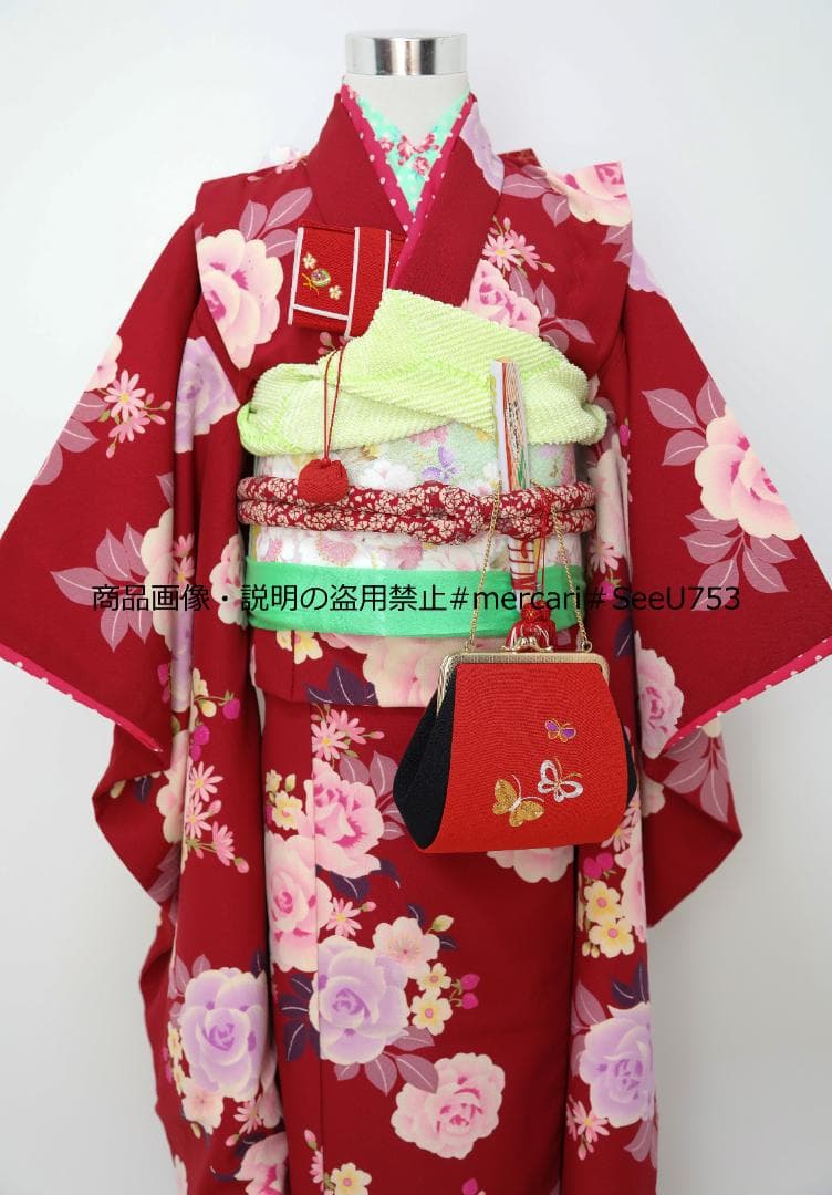 七五三　7歳　セイコマツダ　着物　セット　女の子 *b54