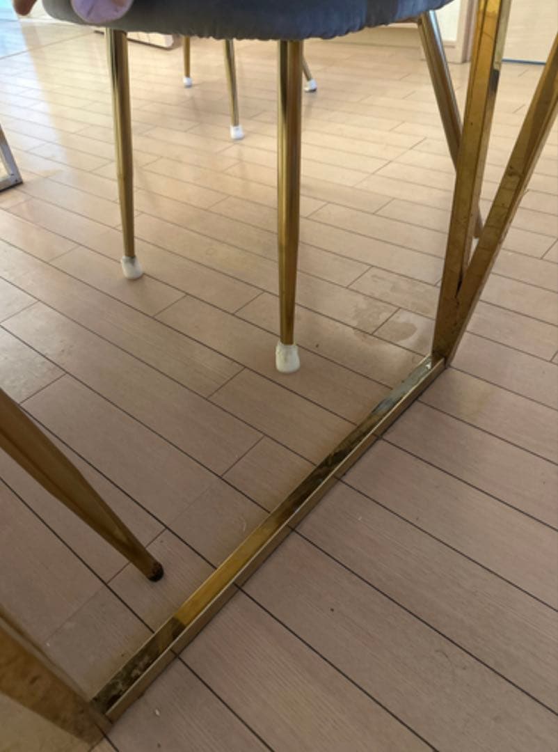 Francfranc ダイニングテーブル 大理石ゴールド - メルカリ