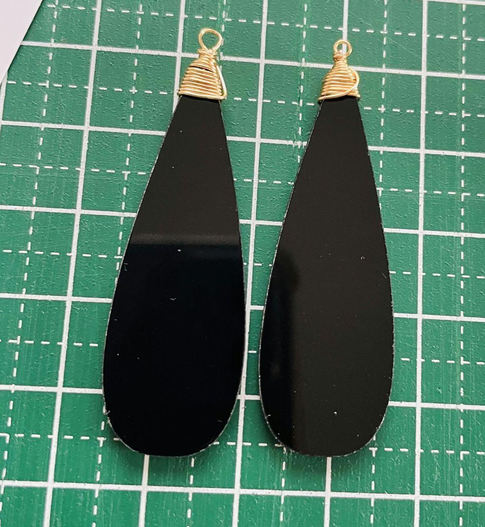 大粒アバロンシェル　ロング雫ピアス