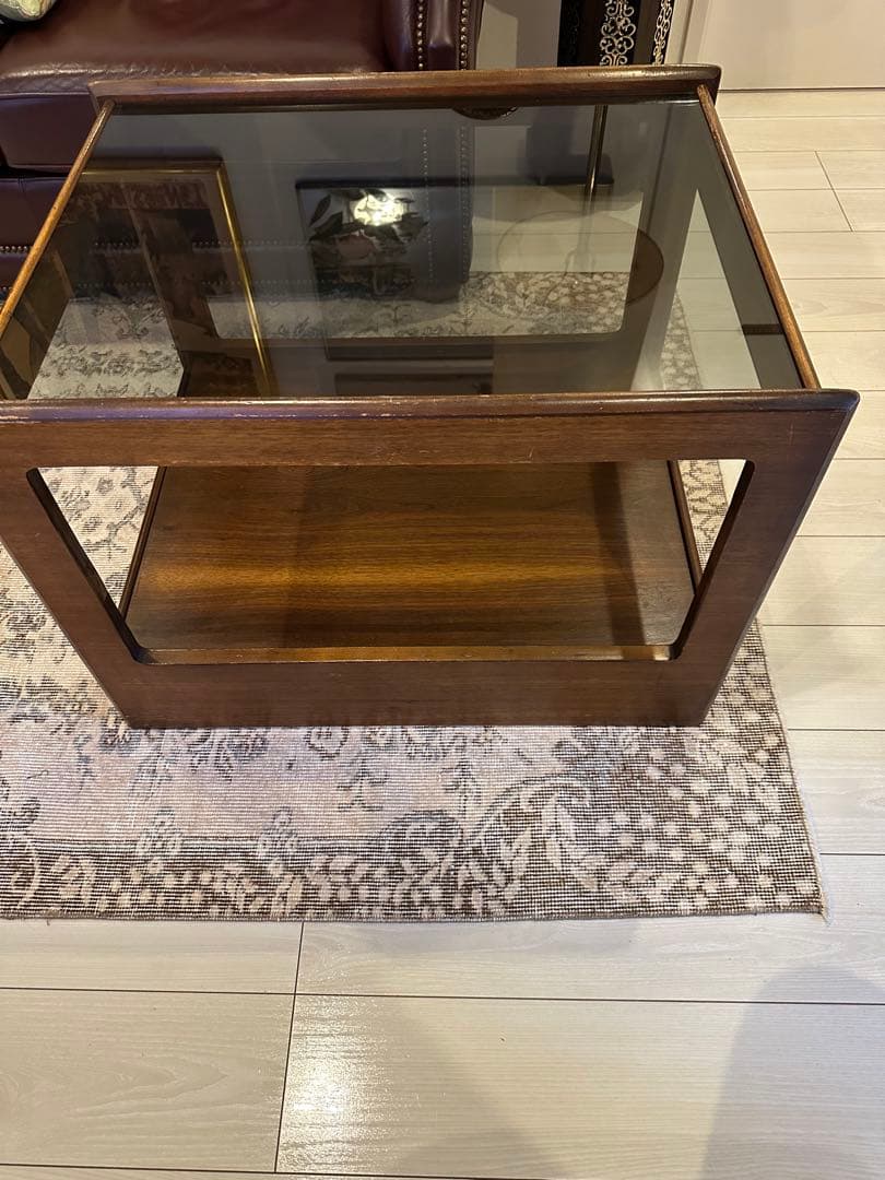 アメリカ製　サイドガラストップテーブル　ヴィンテージ ミッドセンチュリー