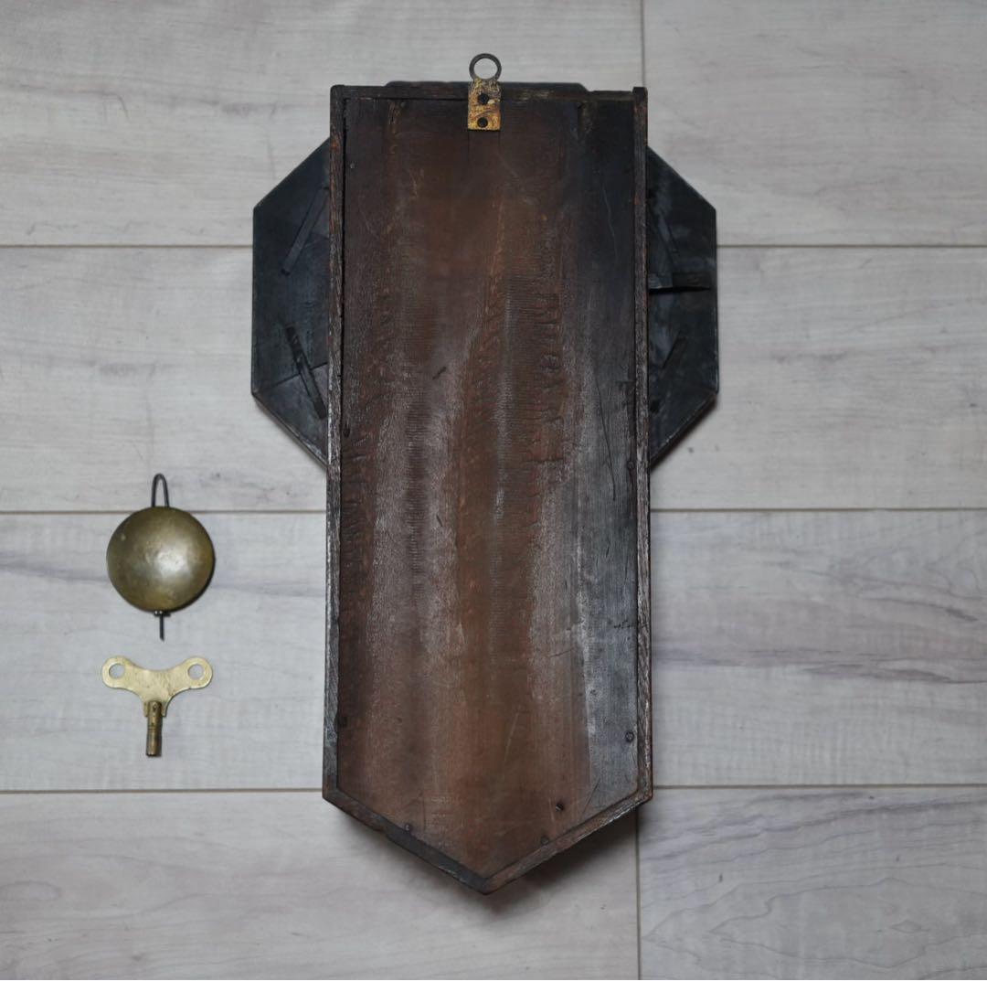 林時計　6インチ　ボンボン時計　振り子時計　柱時計　昭和レトロ