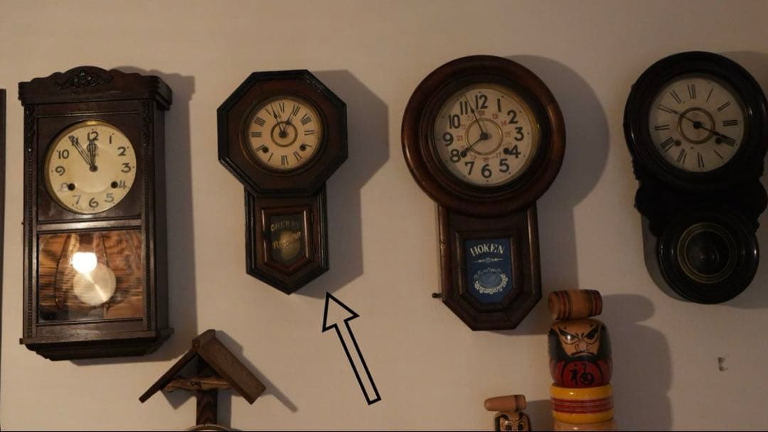 林時計　6インチ　ボンボン時計　振り子時計　柱時計　昭和レトロ