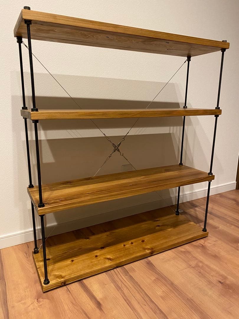 幅60cm☆ボルトラック ワイヤークロス☆男前インテリア☆西海岸