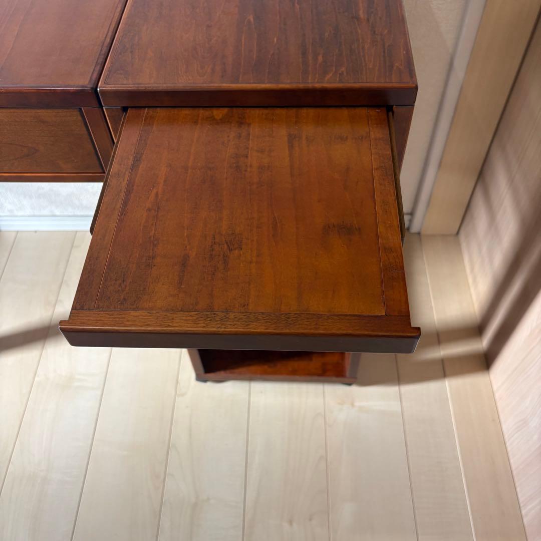 豊岡クラフト Toyooka Craft 双様机　デスク　ワゴン　木製　希少