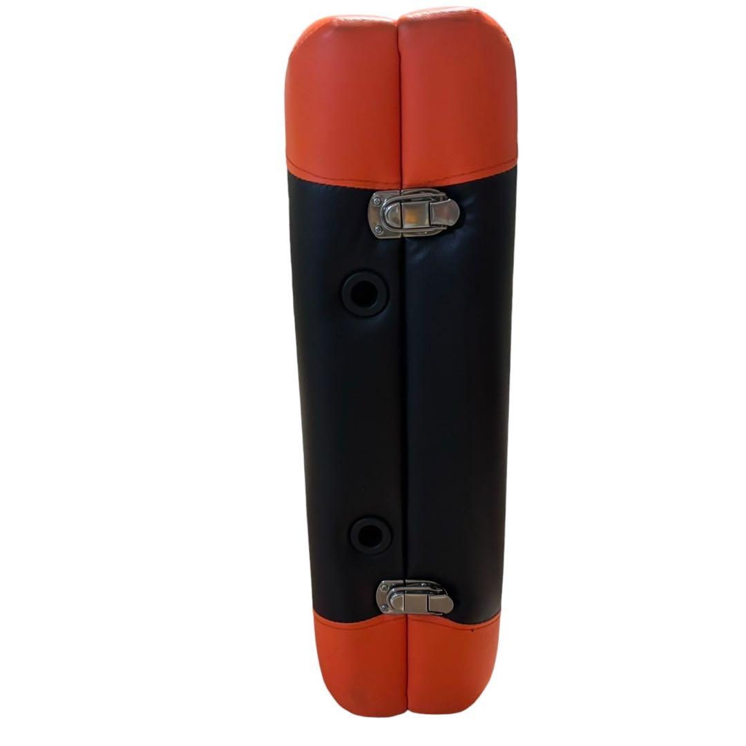 vidaXL 折りたたみ式マッサージベッド 二つ折り 木製 ブラック＆オレンジ