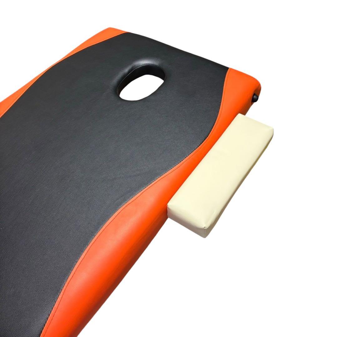 vidaXL 折りたたみ式マッサージベッド 二つ折り 木製 ブラック＆オレンジ