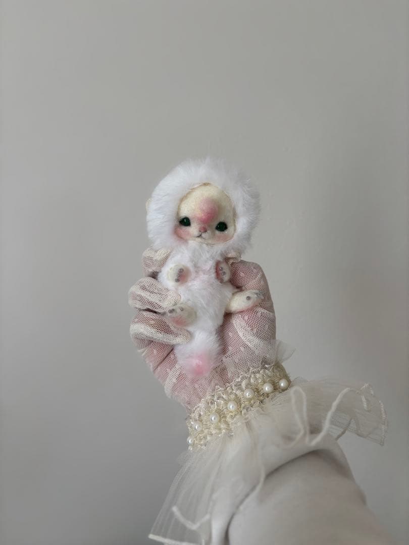 アートドール　No.072 ましゅまろ幻獣　 羊毛フェルト 薔薇 狐 ローズ フォックス 全身可動 羊毛フェルト アートドール