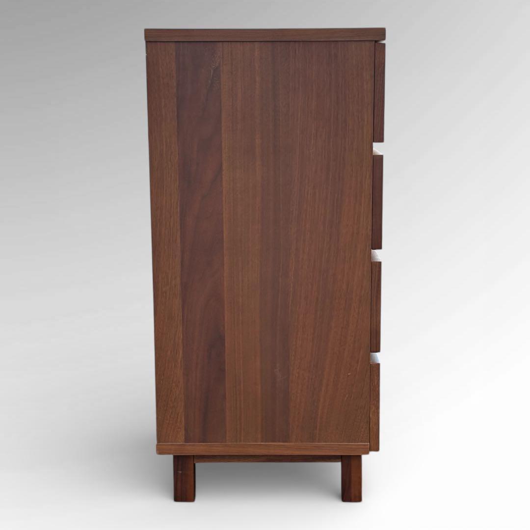 美品】無印良品 廃盤 チェスト ワイド 4段 足付き ウォールナット材