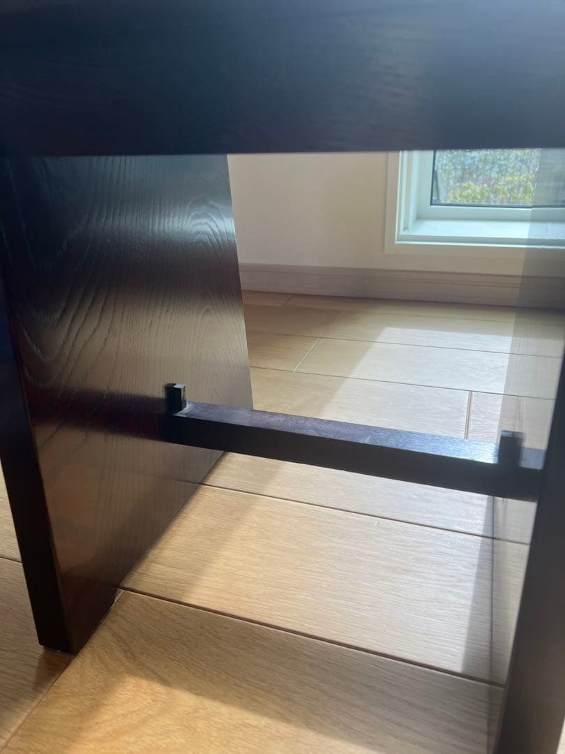 ダークブラウン 木製 無垢板　テーブル　チェアー　近鉄百貨店家具