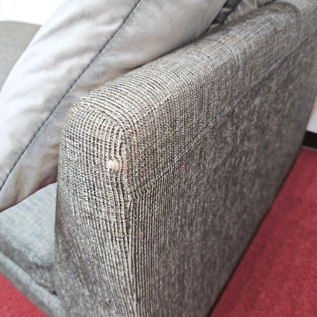 東京23区送料無料 グレーの1人掛けソファ（クッション付き）