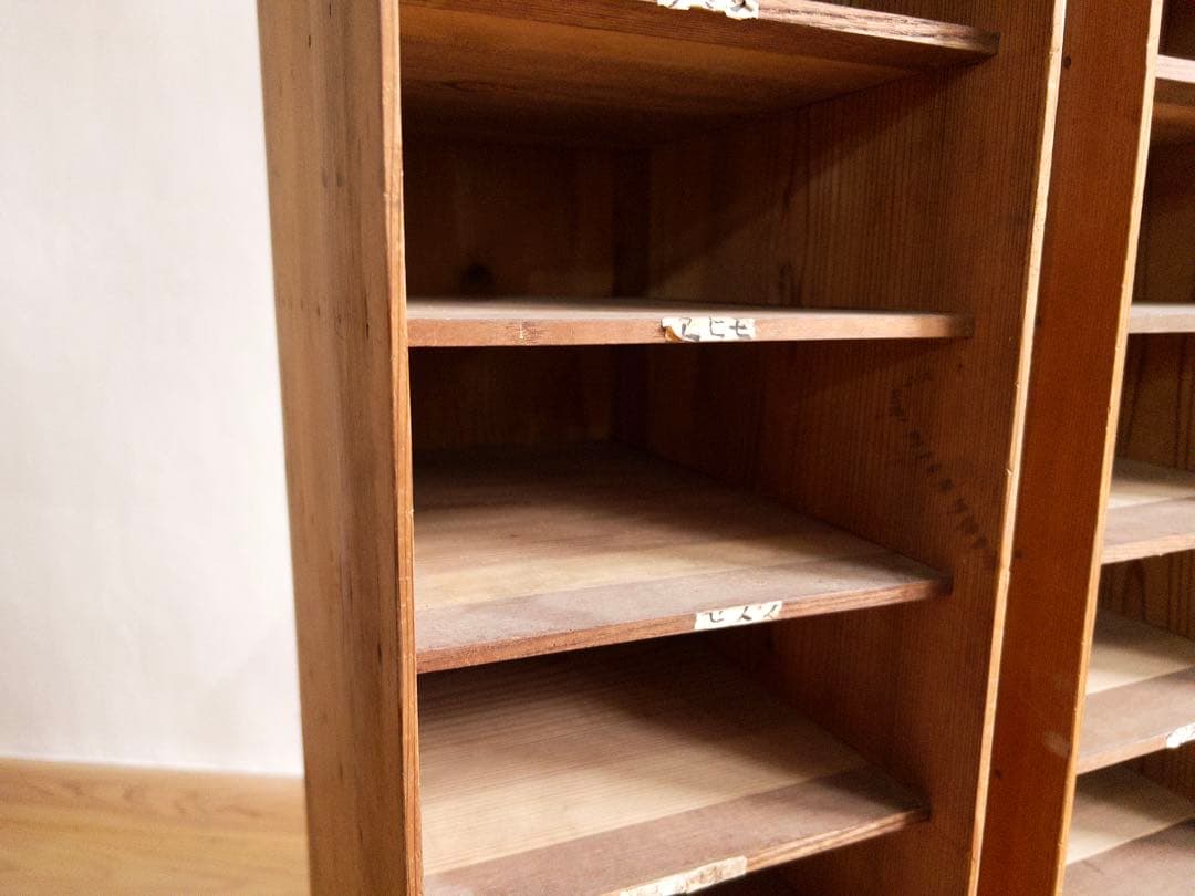 書類棚　木製ラック　2個セット　希少　収納棚　古道具　古家具　アンティーク