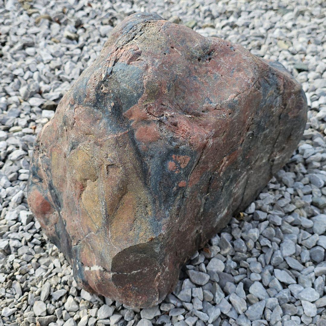 赤幸太郎石 21kg 北海道産　川ずれ紅日本銘石自然石庭石