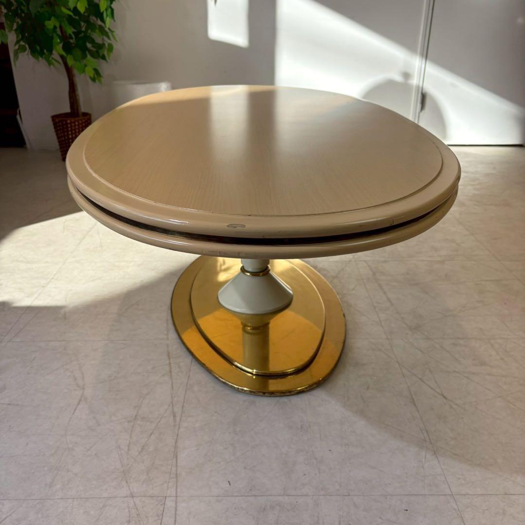 楕円テーブル　センターテーブル　リビングテーブル　ローテーブル　真鍮ベース