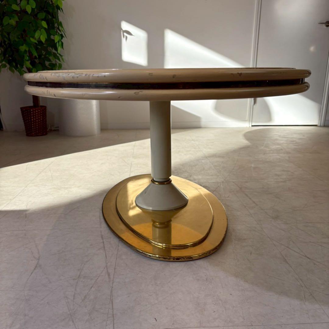 楕円テーブル　センターテーブル　リビングテーブル　ローテーブル　真鍮ベース