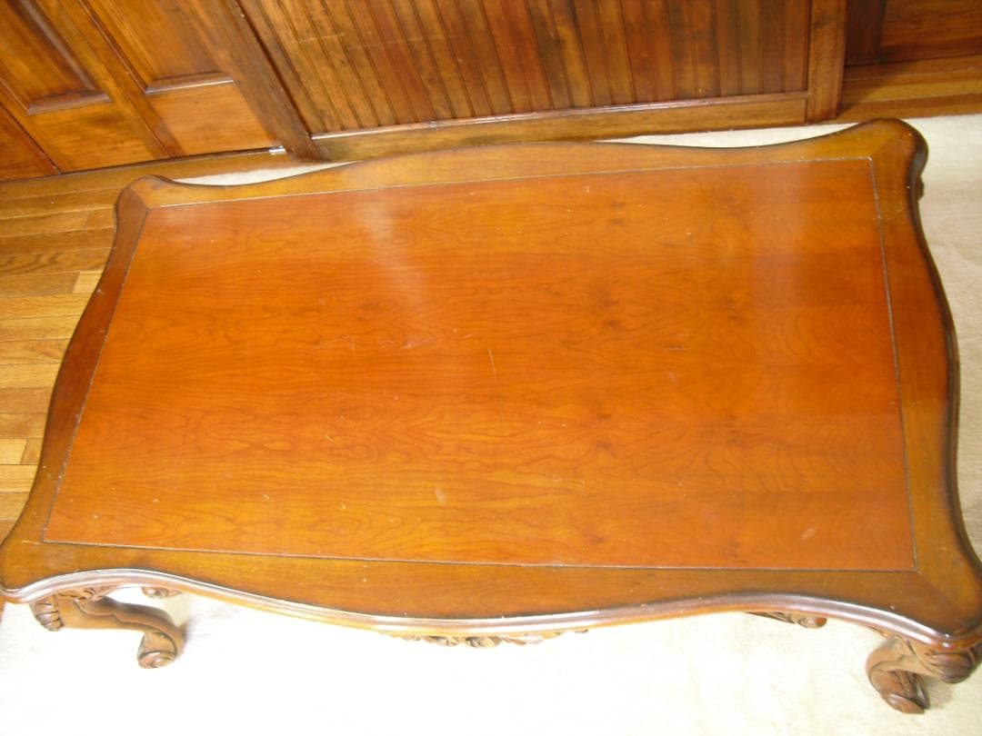 優雅でクラシカルな ロココ様式 センターテーブル☆猫脚 彫刻j W120×D79