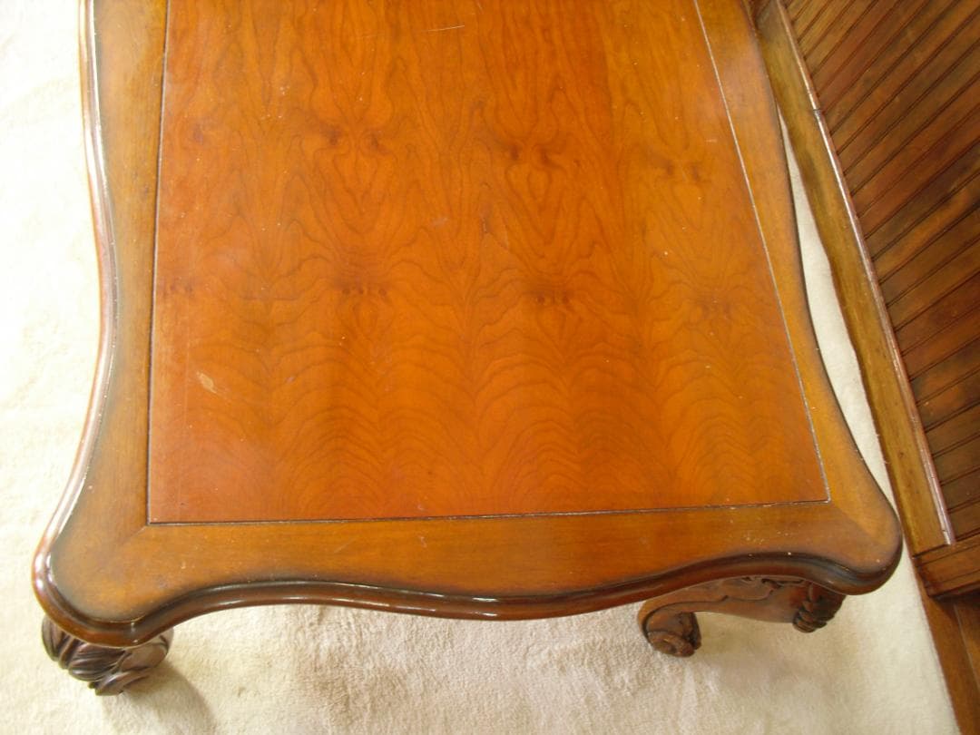 優雅でクラシカルな ロココ様式 センターテーブル☆猫脚 彫刻j W120×D79