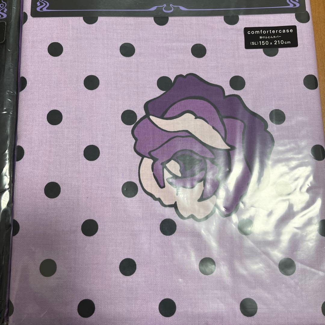 新品　アナスイ　ベッドリネン　３点セット　パープル　ドットローズ　西川産業