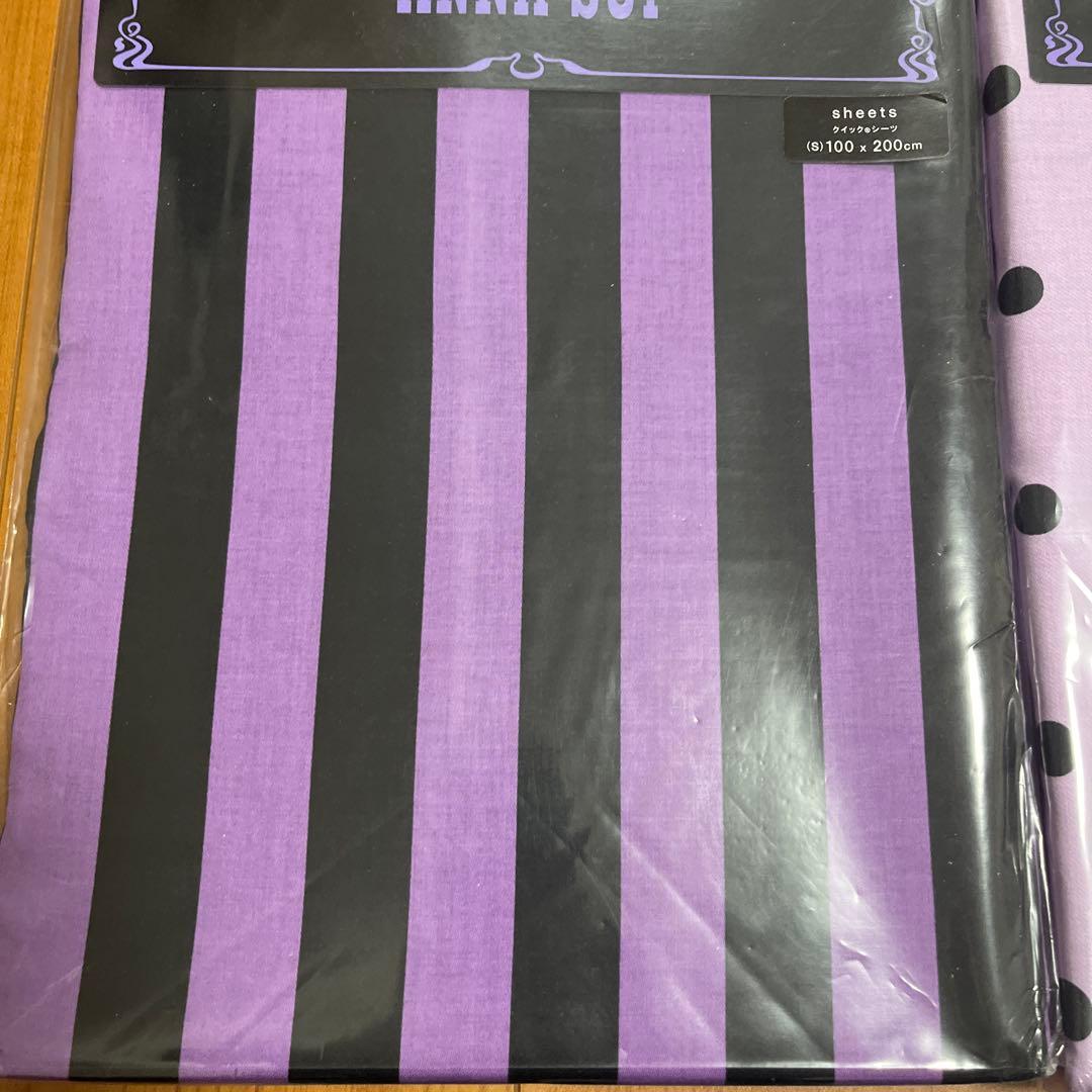 新品　アナスイ　ベッドリネン　３点セット　パープル　ドットローズ　西川産業