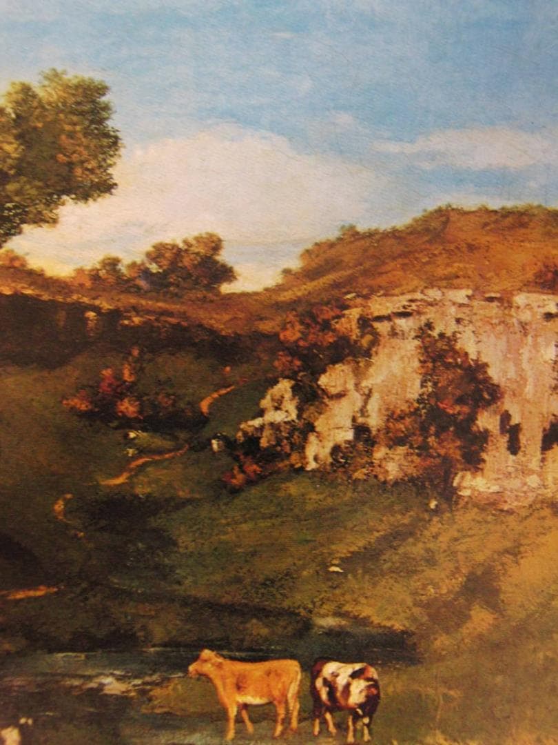 ギュスターヴ・クールベ、【村の娘たち】、希少な額装用画集より、状態