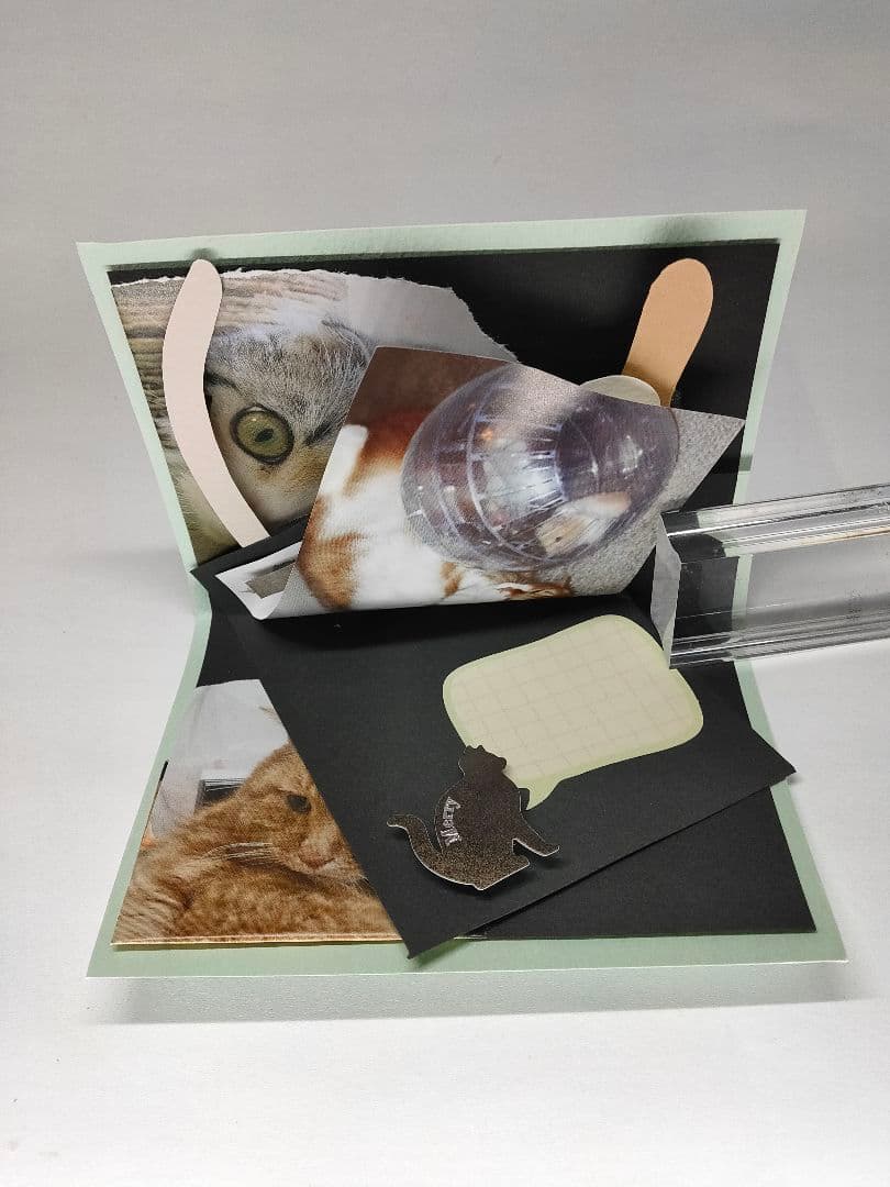 フォロワー様限定600円世界に1つだけのハンドメイドメッセージカード卒業　猫