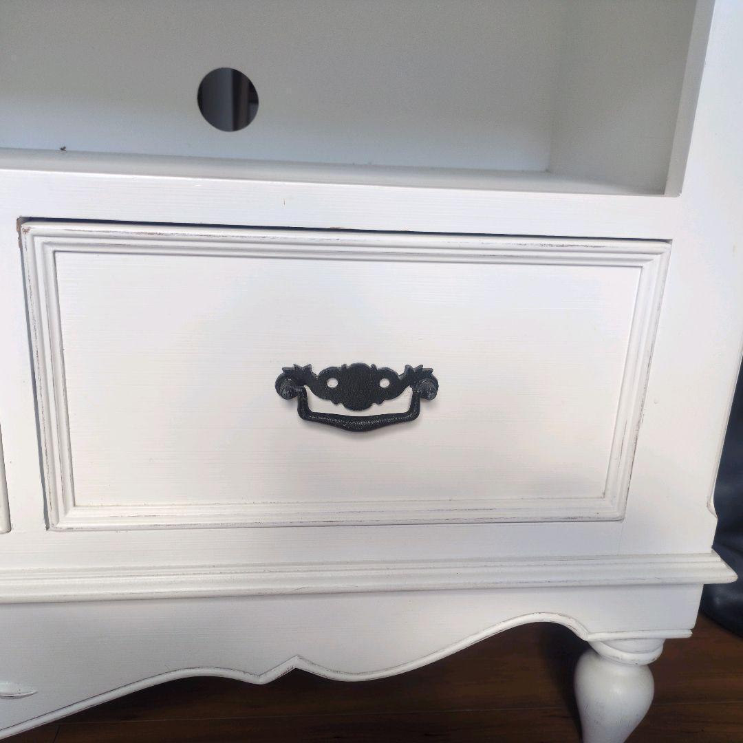 【送料込み】カントリーコーナー 仏製風フレンチ白キャビネット