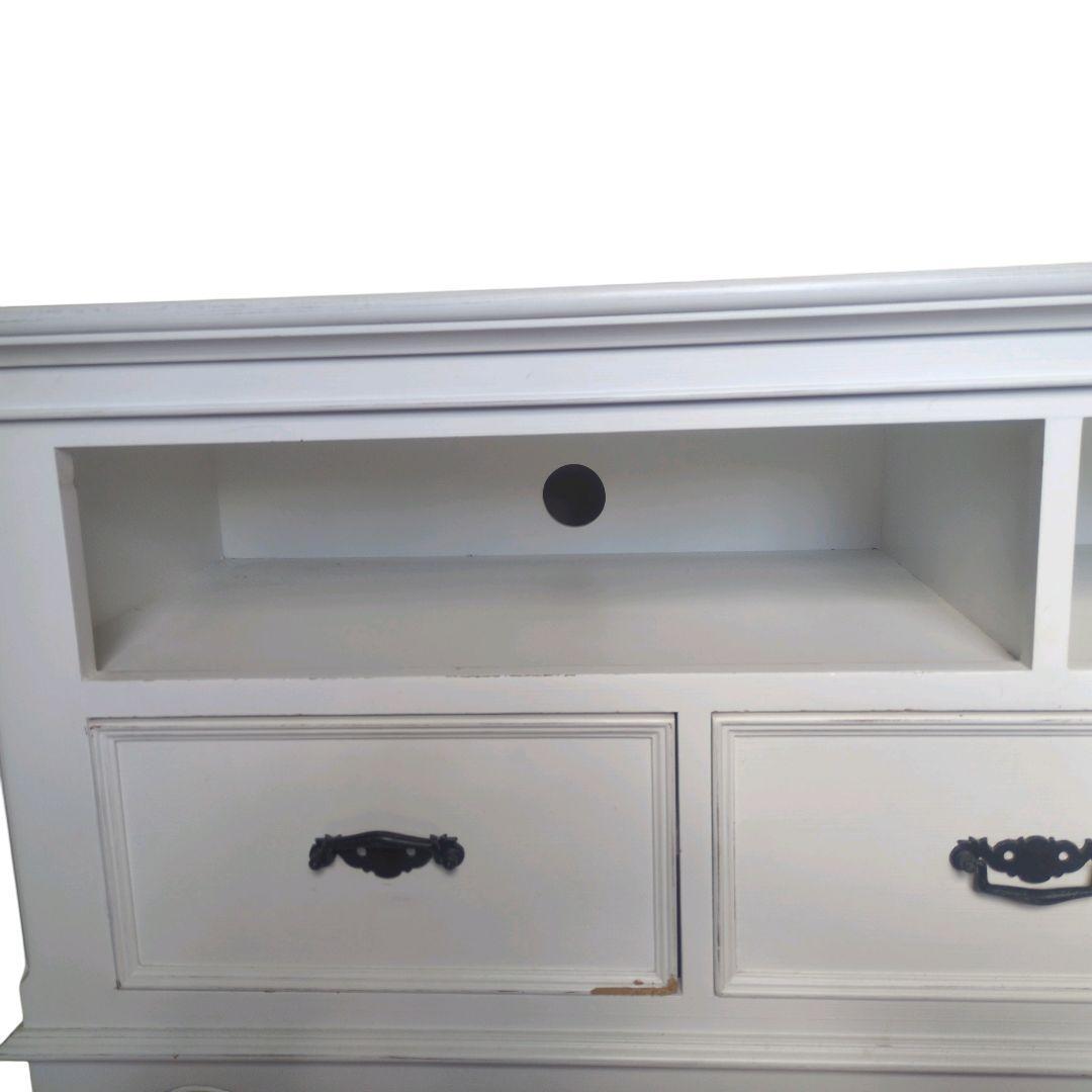 【送料込み】カントリーコーナー 仏製風フレンチ白キャビネット