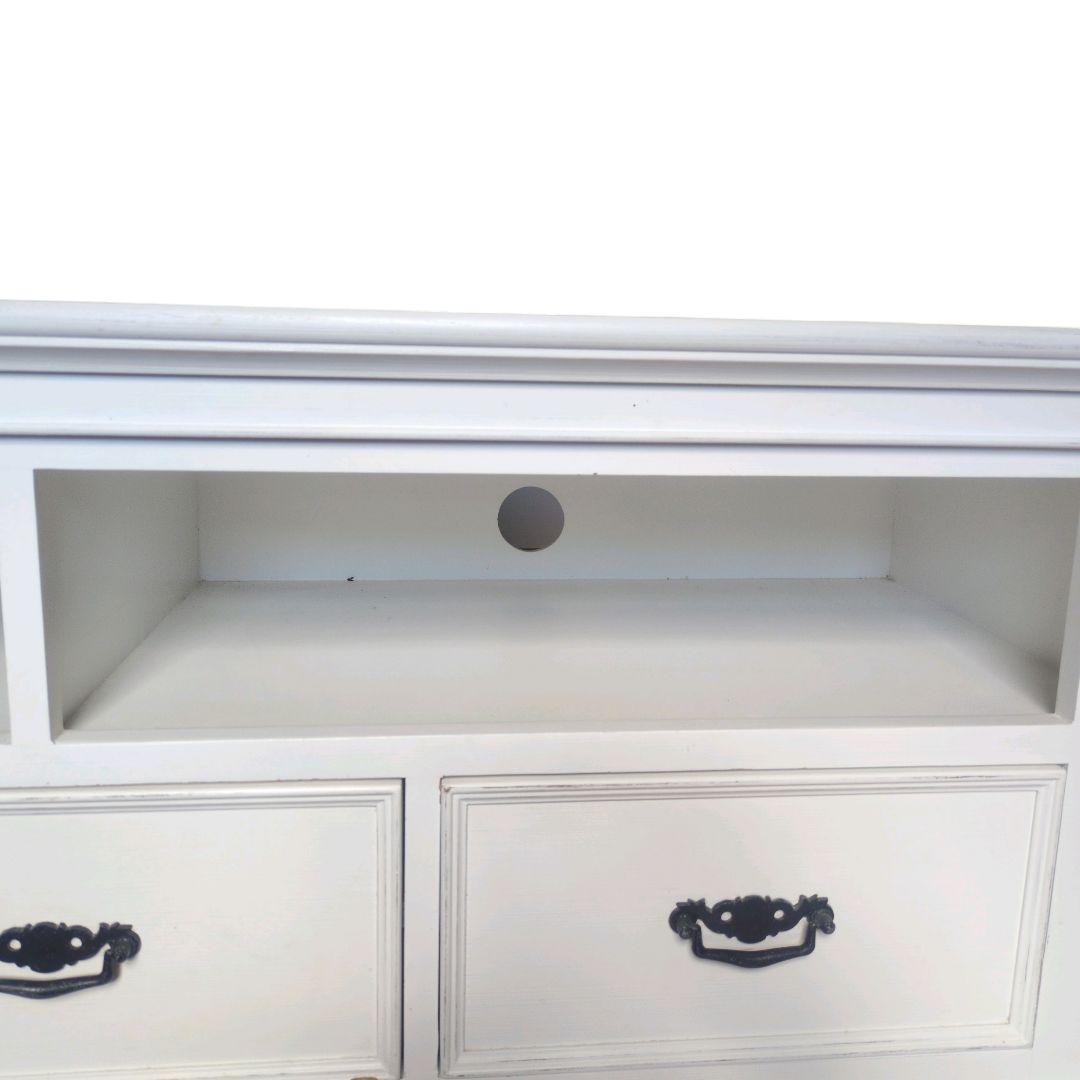 【送料込み】カントリーコーナー 仏製風フレンチ白キャビネット