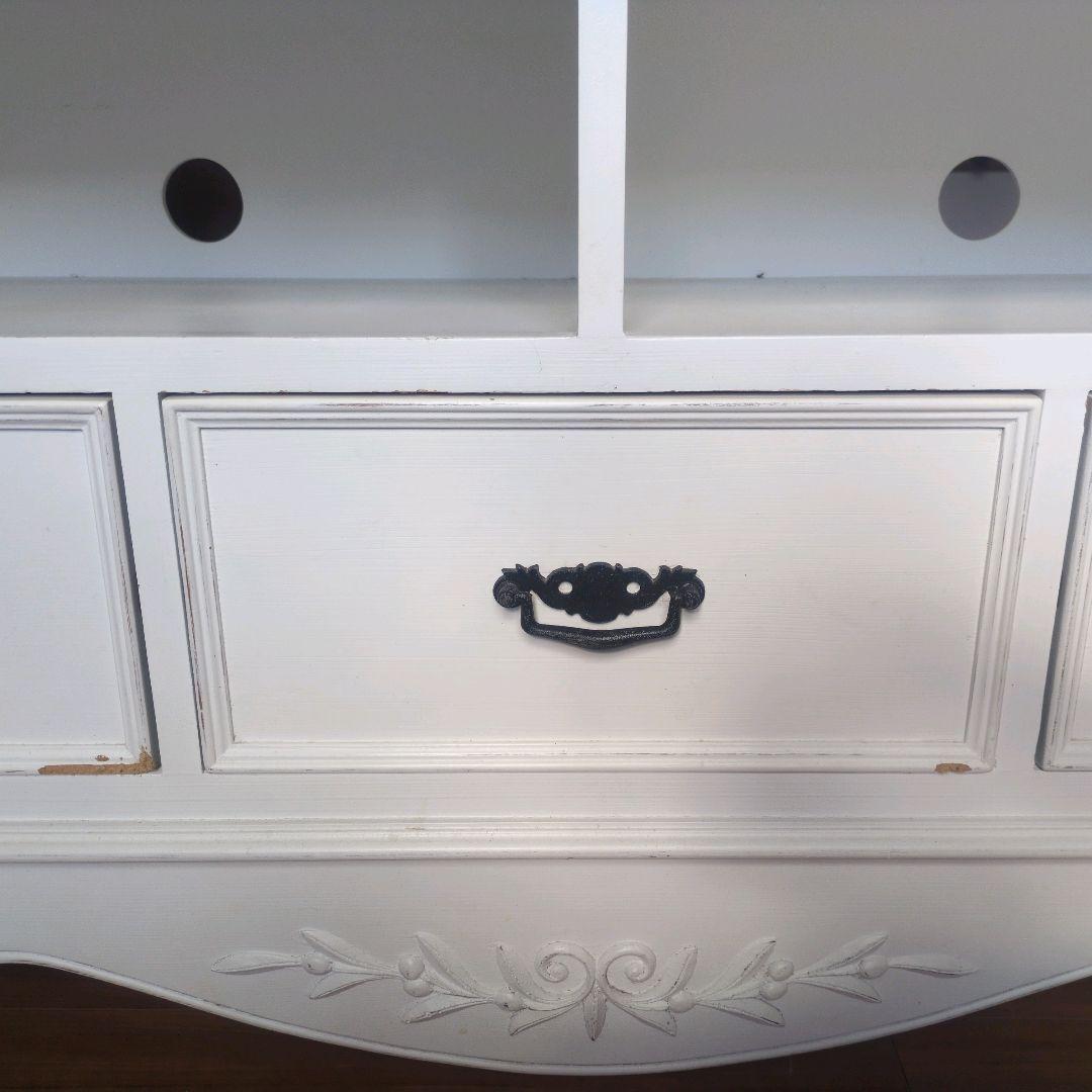 【送料込み】カントリーコーナー 仏製風フレンチ白キャビネット