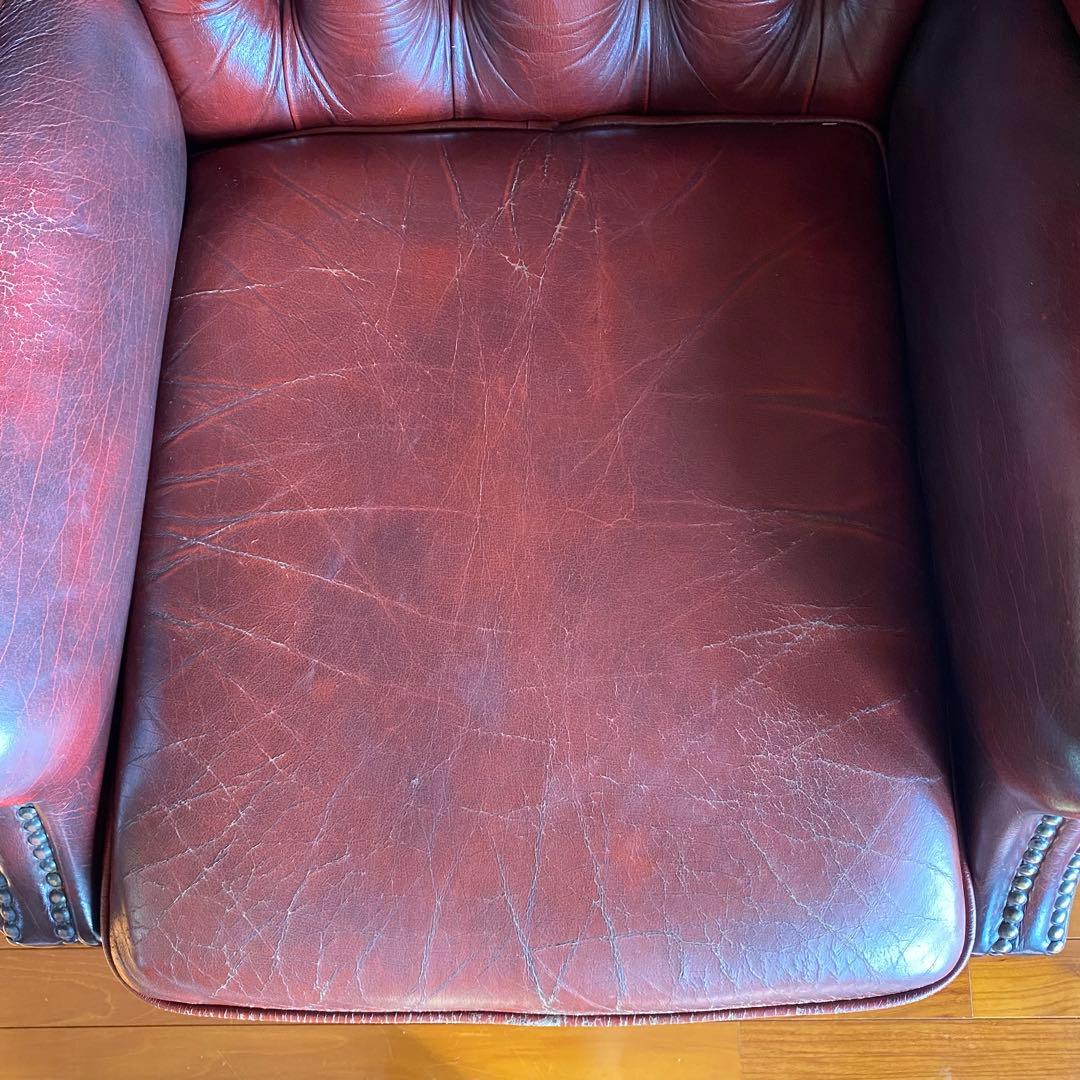 【お値下げ！】イギリス 本革 チェスターフィールド ソファ チェア