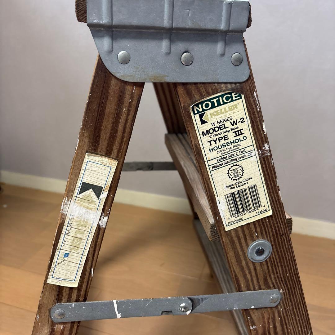 KELLER ヴィンテージウッドラダー　木製3段脚立　　USA製　12/15まで