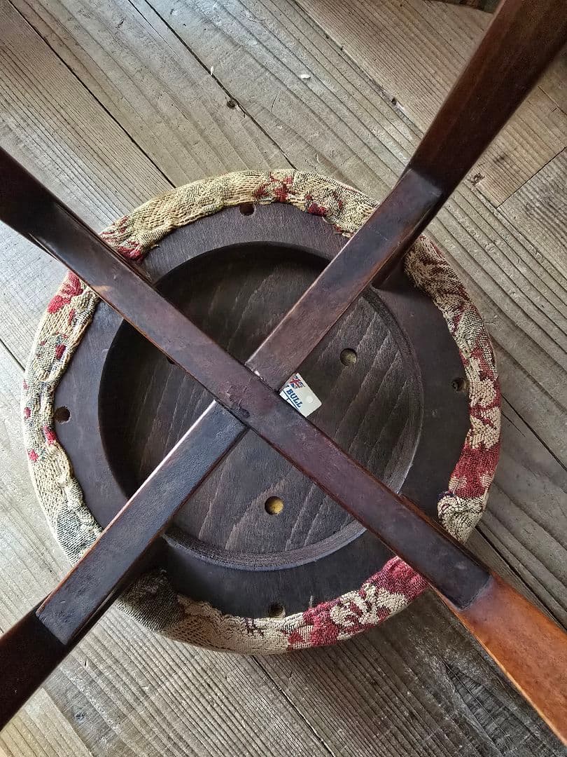 土日値下げ　アンティーク　スツール　ファブリック