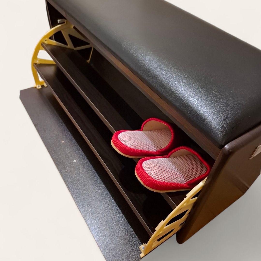 シューズボックス 下駄箱 玄関収納 ベンチ付き 靴収納 スツール 木製