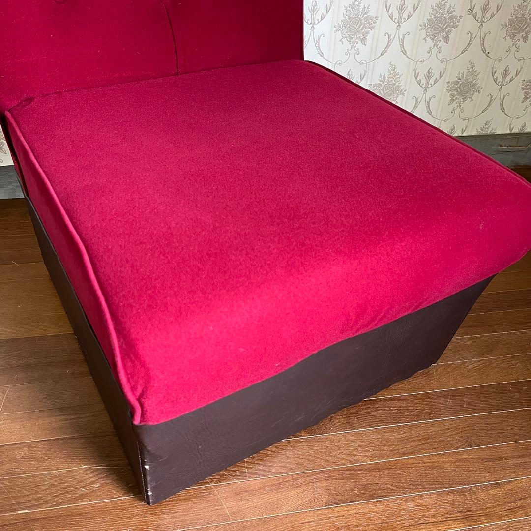 【アンティーク】① 昭和レトロ 1人掛けソファー ワインレッド スナック 喫茶店