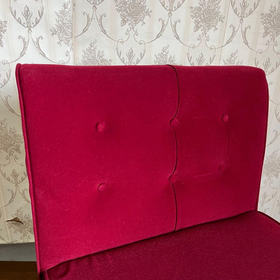【アンティーク】① 昭和レトロ 1人掛けソファー ワインレッド スナック 喫茶店