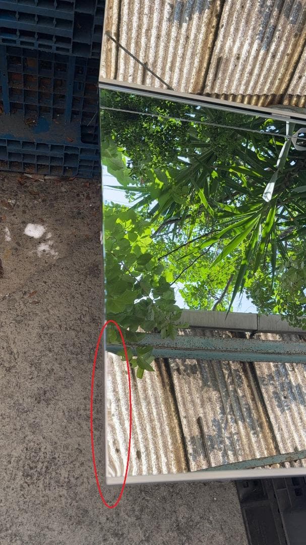 【中古】折り畳み 割れない鏡 ダンスミラー 60cmx2枚 銀 16番