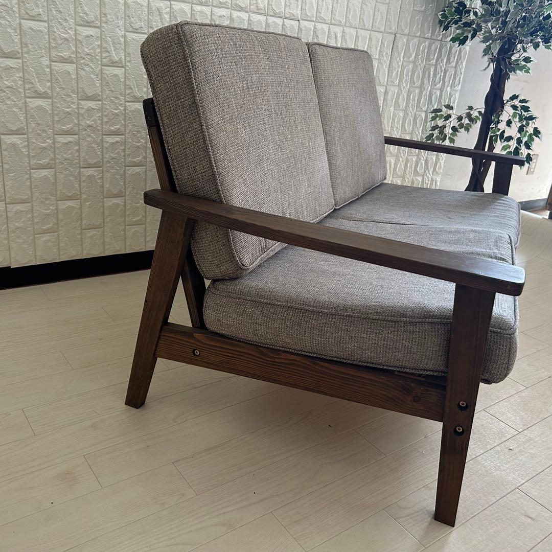 都内23区送料無料❗️ 2人掛けソファ　木製フレーム✨