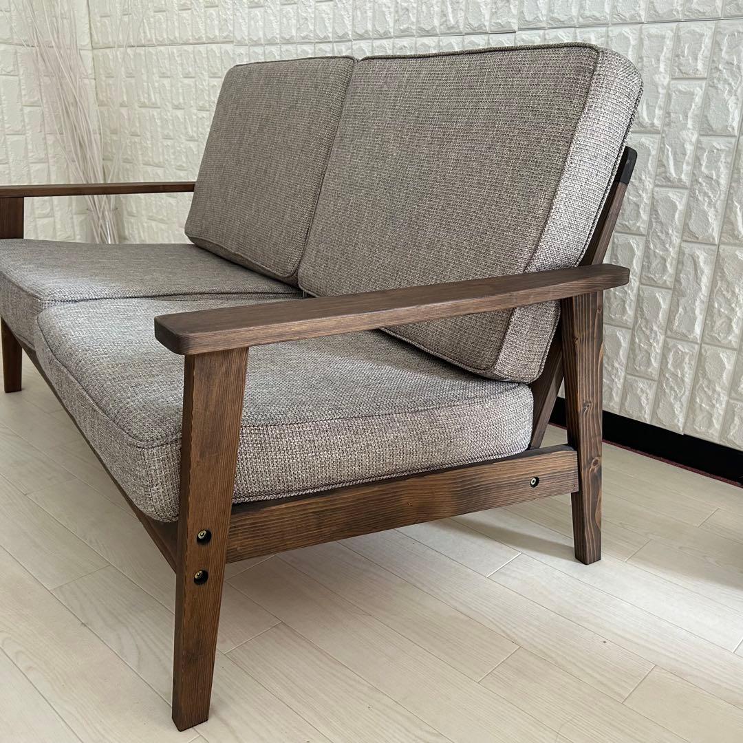 都内23区送料無料❗️ 2人掛けソファ　木製フレーム✨