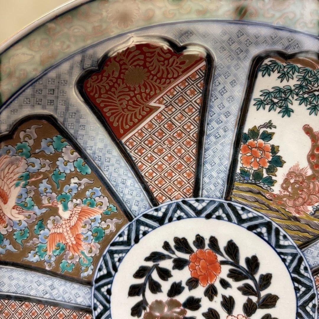 古伊万里 錦絵大皿 飾り皿 45cm 時代箱