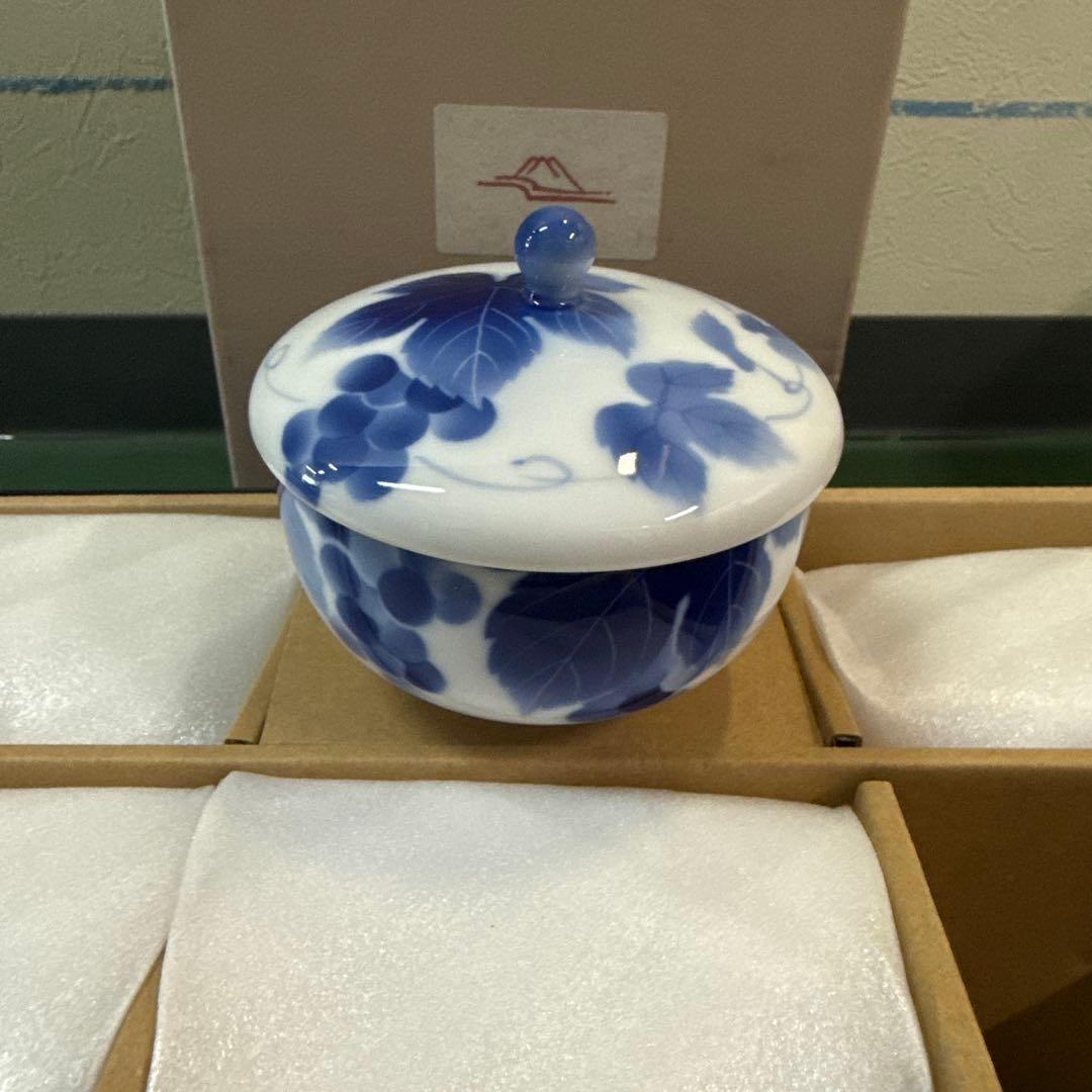 深川製磁 ブルーワイナリー 汲出碗揃 5客セット 元箱有り 560768